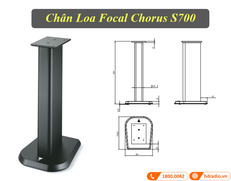 Kích thước Chân Loa Focal Chorus S700 Chân Loa Focal Chorus S700