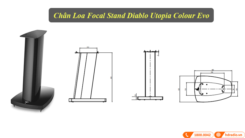 Kích thước Chân Loa Focal Stand Diablo Utopia Colour Evo Chân Loa Focal Stand Diablo Utopia Colour Evo