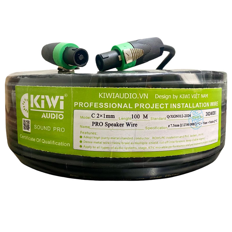 Dây loa Kiwi C2x1 bằng đồng cuộn 100m