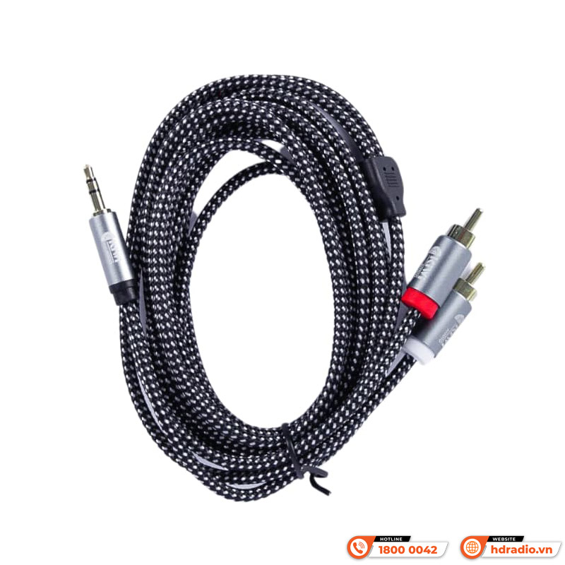 Dây Kiwi KW-AV002 với 1 đầu 3.5mm ra 2 đầu AV Dây Kiwi KW-AV002 với 1 đầu 3.5mm ra 2 đầu AV