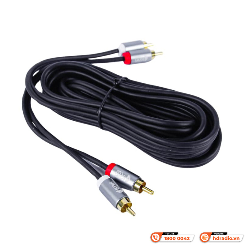 Dây Tín Hiệu Kiwi KW-AV003 (2 đầu AV ra 2 đầu AV) Độ dài 1,5 mét, Độ dài 3 mét-1