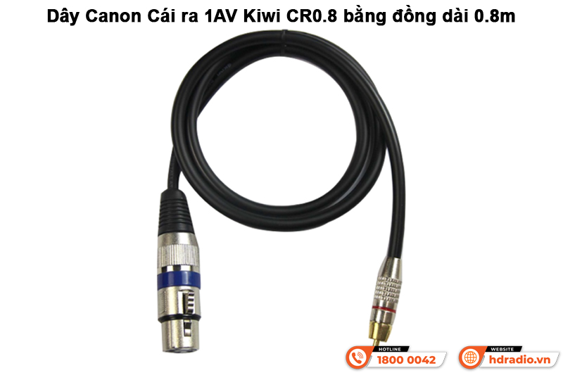 Dây Canon Cái ra 1AV Kiwi CR0.8 bằng đồng dài 0.8m Dây Canon Cái ra 1AV Kiwi CR0.8 bằng đồng dài 0.8m