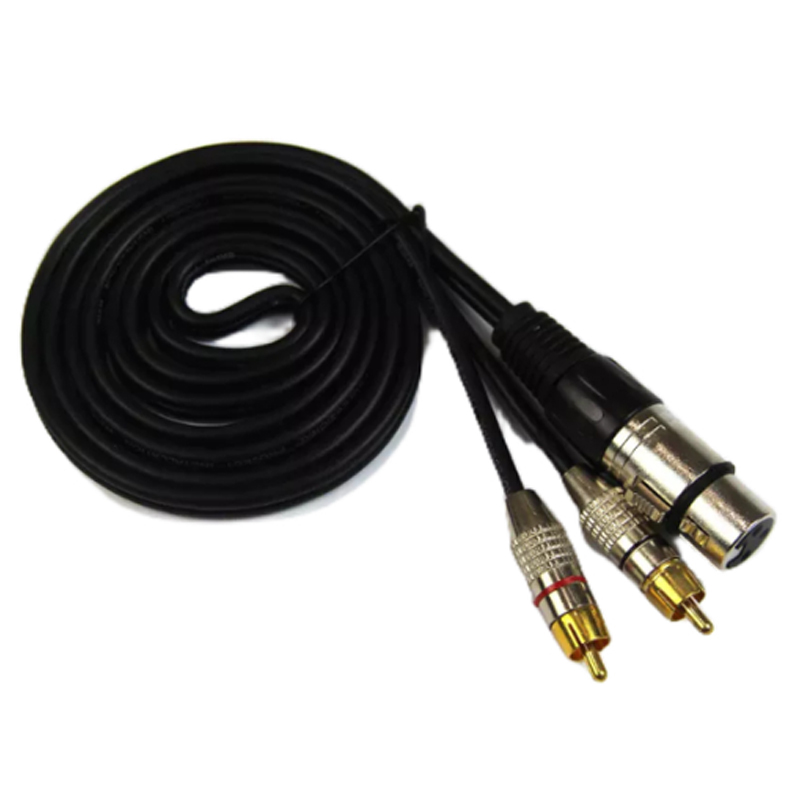 Dây canon cái ra 2AV Kiwi CR1.5/CR3 bằng đồng dài 1.5m, 3m