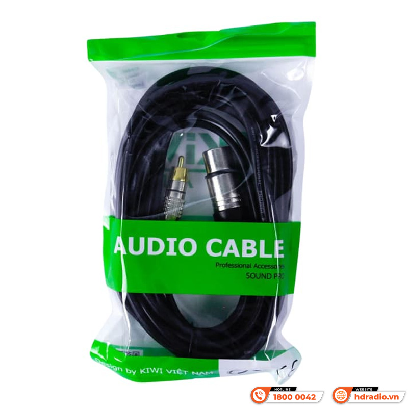 Dây Canon cái ra 2AV Kiwi CR1.5/CR3 bằng đồng