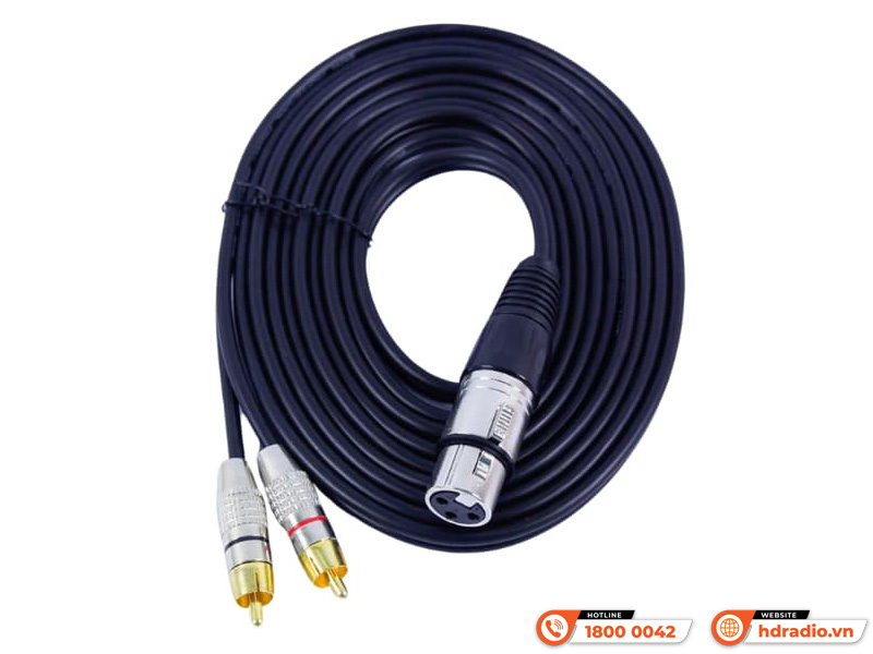 Dây Canon cái ra 2AV Kiwi CR1.5/CR3 bằng đồng