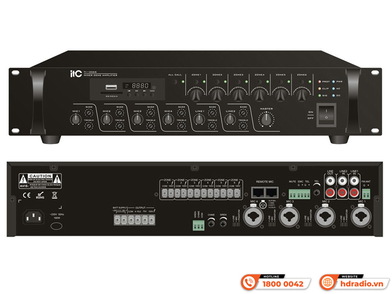 Amply 6 vùng ITC TI-1206S