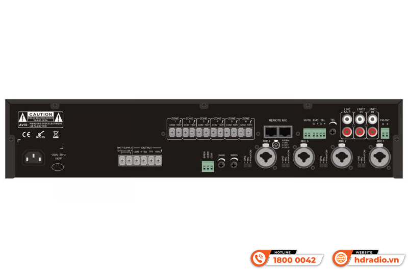 Amply 6 vùng ITC TI-3506S