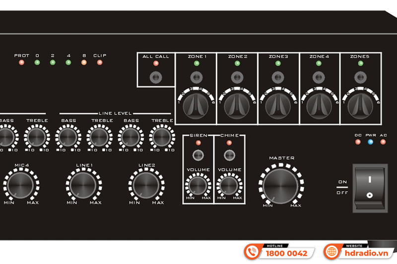 Amply 6 vùng ITC TI-3506S