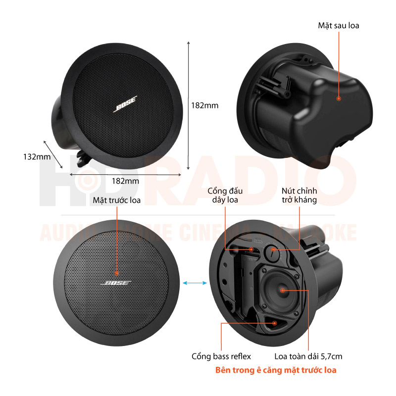Chú thích Loa âm trần Bose FreeSpace FS2C