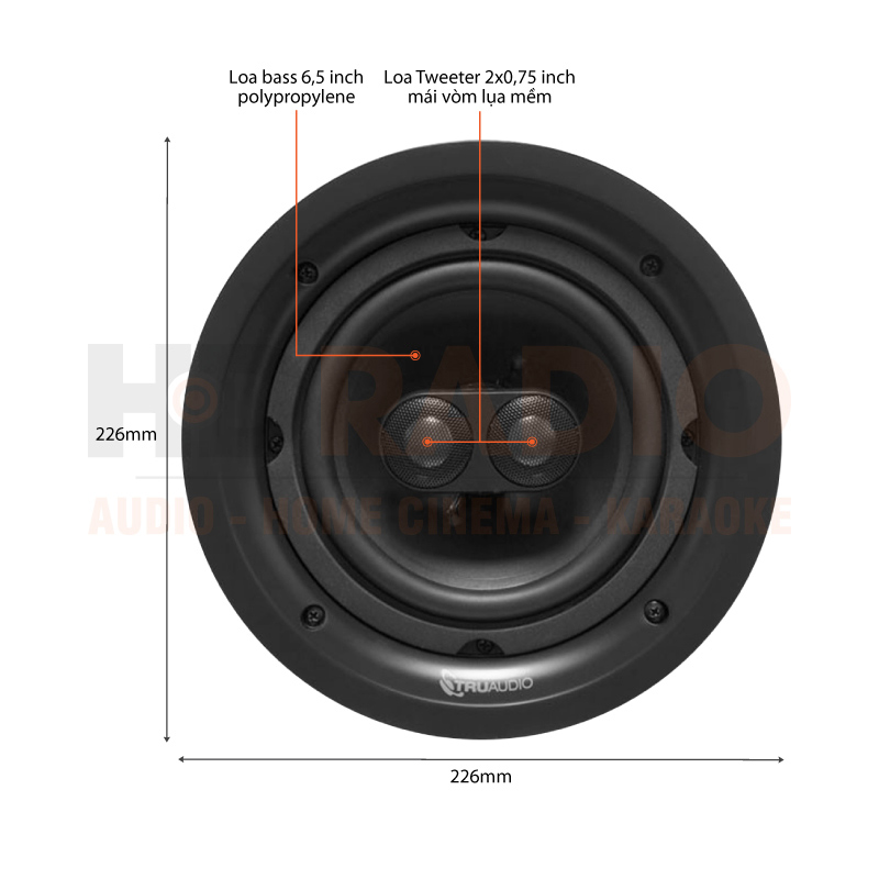 Chú thích loa đa vùng Truaudio PDP-6 Chú thích loa đa vùng Truaudio PDP-6