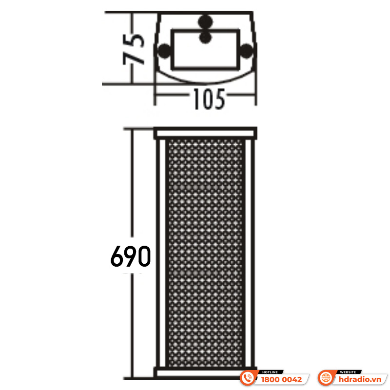 Loa cột ngoài trời ITC T-704A