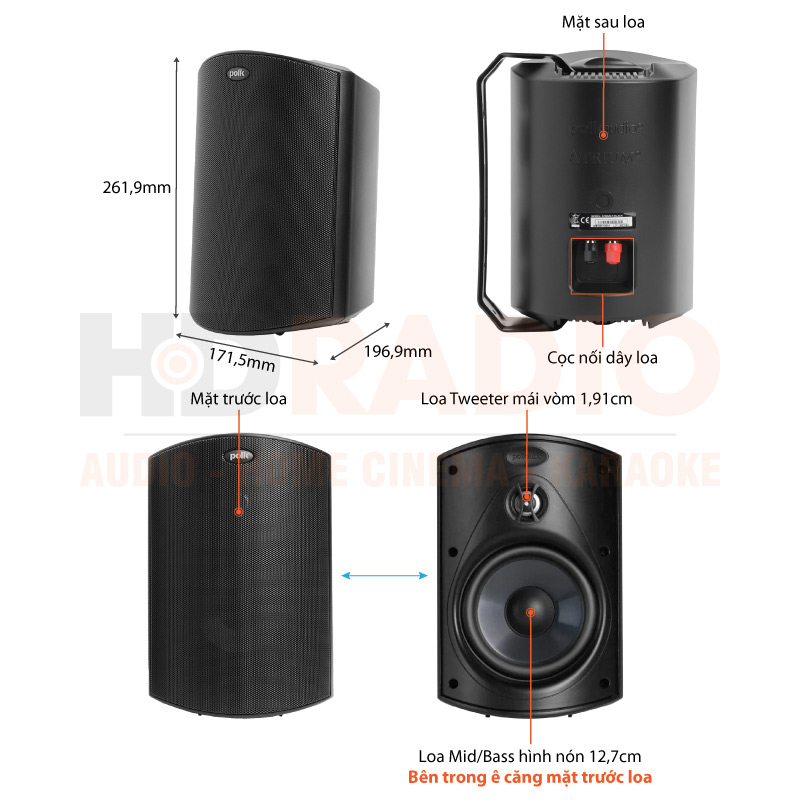 Chú thích Loa treo tường Polk Audio Atrium 5