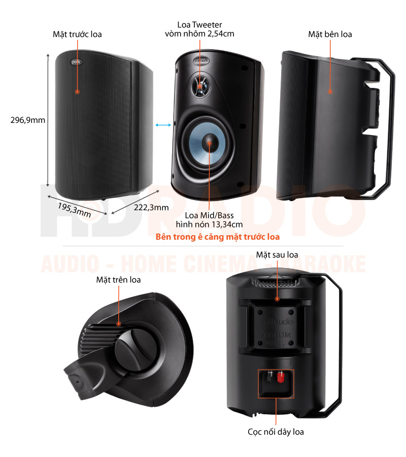 Chú thích Loa treo tường Polk Audio Atrium 6