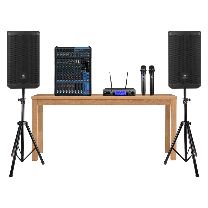 Dàn Âm Thanh Sân Khấu Biểu Diễn Karaoke Acoustic SK03 (JBL Eon 710, VM300, mixer Yamaha MG12XU, Chân Loa)