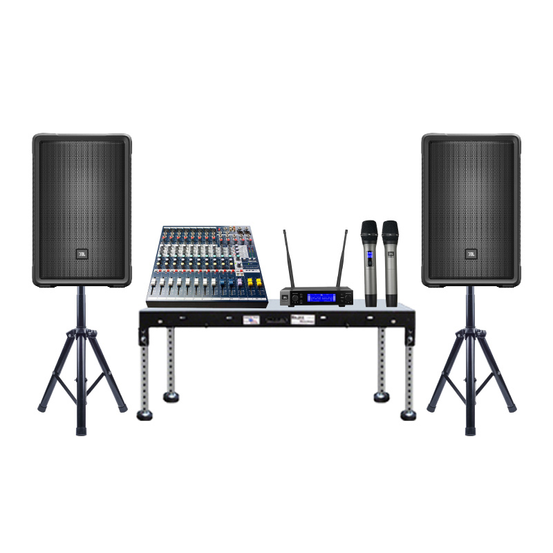Dàn âm thanh sân khấu biểu diễn Acoustic SK27 (JBL IRX112BT, VM200, Soundcraft EFX8, Chân loa)
