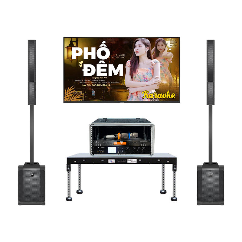 Dàn karaoke Column SK22 (Electro-Voice Evolve 50M, JKAudio X9000 Pro, B9, Tủ Rack 4U ABS)