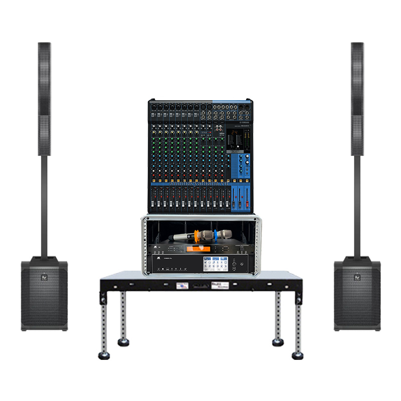 Dàn âm thanh đa năng sân khấu biểu diễn, cafe nhạc sống, karaoke Column Array SK24 (Electro-Voice Evolve 50M, Mixer Yamaha MG16XU, JKAudio X9900 Pro, B9, Tủ Rack ABS 4U)