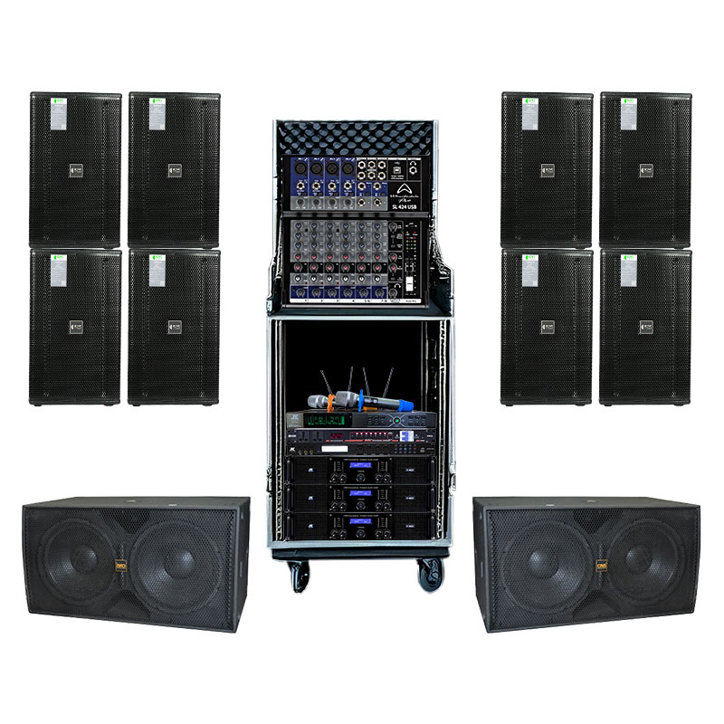 Dàn âm thanh sân khấu biểu diễn PUB-LOUNGE SK44 (KIWI LK12+, CAVS SKD715, JKAudio H4800, Wharfedale SL424USB, JKAudio B3 Plus, JKAudio X3000 Pro, KIWI S803A, Tủ Rack 16U)