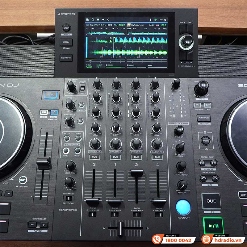 Bàn DJ Denon SC Live 4, USB độc lập, có loa, Engine, Serato Dj, 4 kênh, 5.8kg, WiFi, Bluetooth, Mới-4