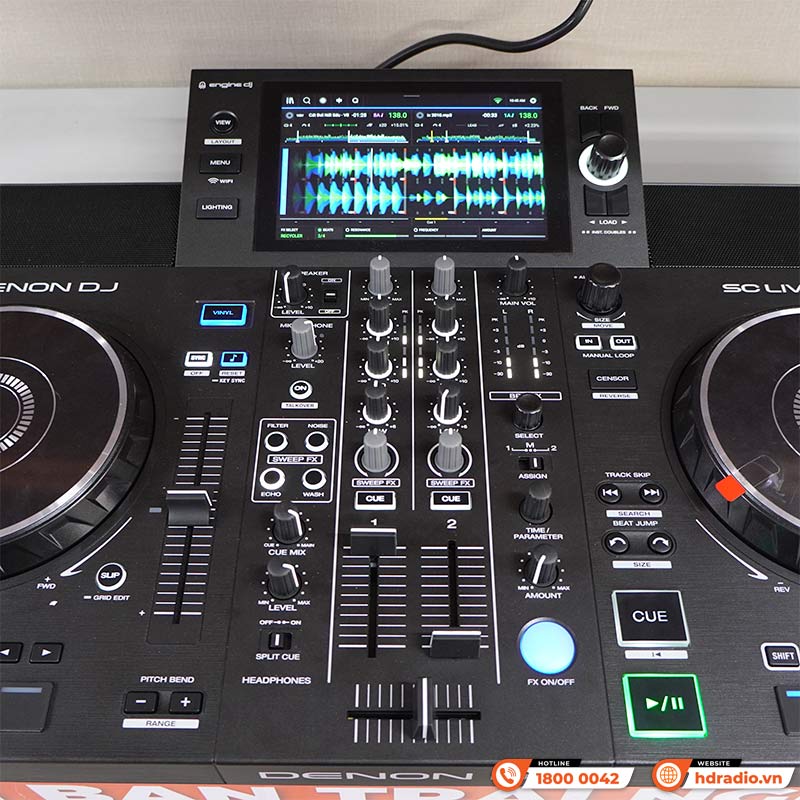 Bàn DJ Denon SC Live 2, có loa, USB độc lập, WiFi, 2 kênh, thẻ SD, Serato DJ, 4.6kg, Mới-5