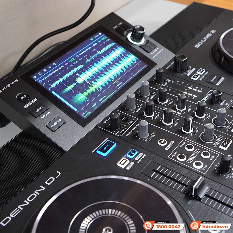 Bàn DJ Denon SC Live 2, có loa, USB độc lập, WiFi, 2 kênh, thẻ SD, Serato DJ, 4.6kg, Mới-6