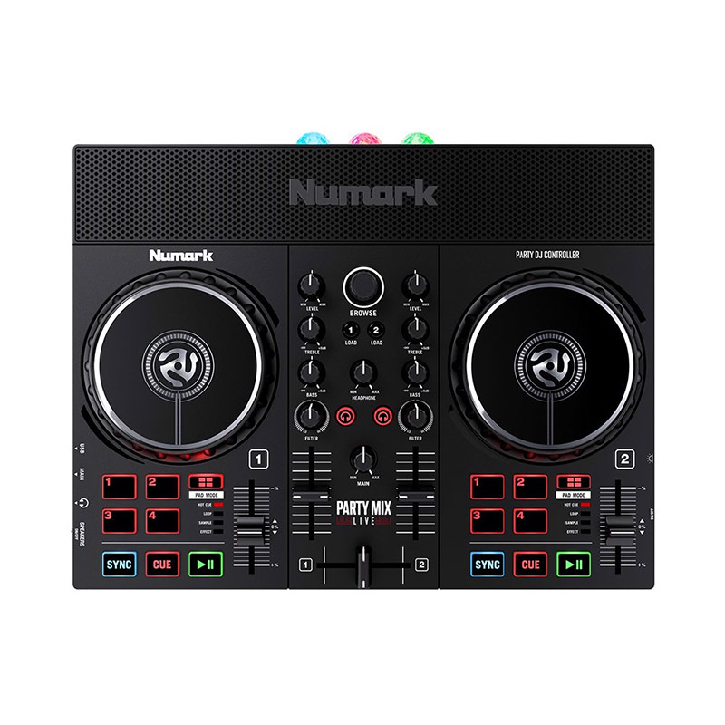 Bàn DJ Numark Party Mix Live, Kết nối điện thoại, máy tính, có loa đèn, Serato, Virtual DJ, 1.22kg, Mới