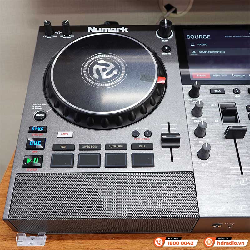 Bàn DJ Numark Mixstream Pro Go, Có loa, pin 5.5h, USB, màn cảm ứng, WiFi, Bluetooth, 3.7kg, Mới-4