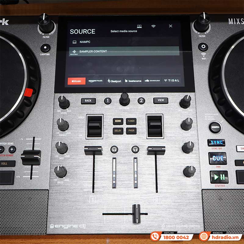 Bàn DJ Numark Mixstream Pro Go, Có loa, pin 5.5h, USB, màn cảm ứng, WiFi, Bluetooth, 3.7kg, Mới-5