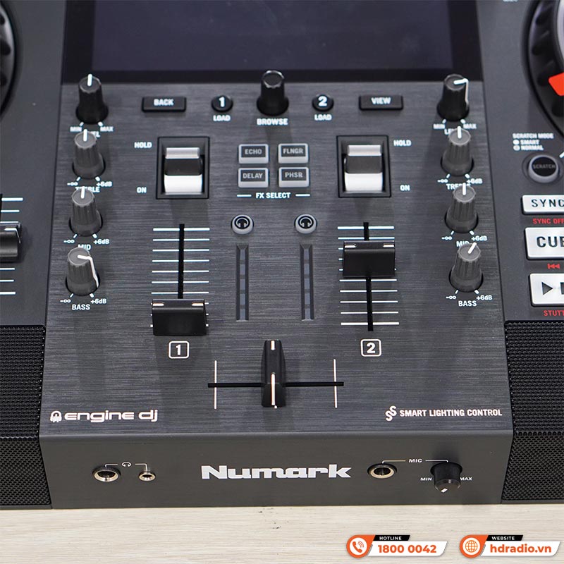 Bàn DJ Numark Mixstream Pro + (Plus), USB độc lập, 2 kênh, có loa, Wifi, Bluetooth, máy tính, 3.68kg, Mới-5