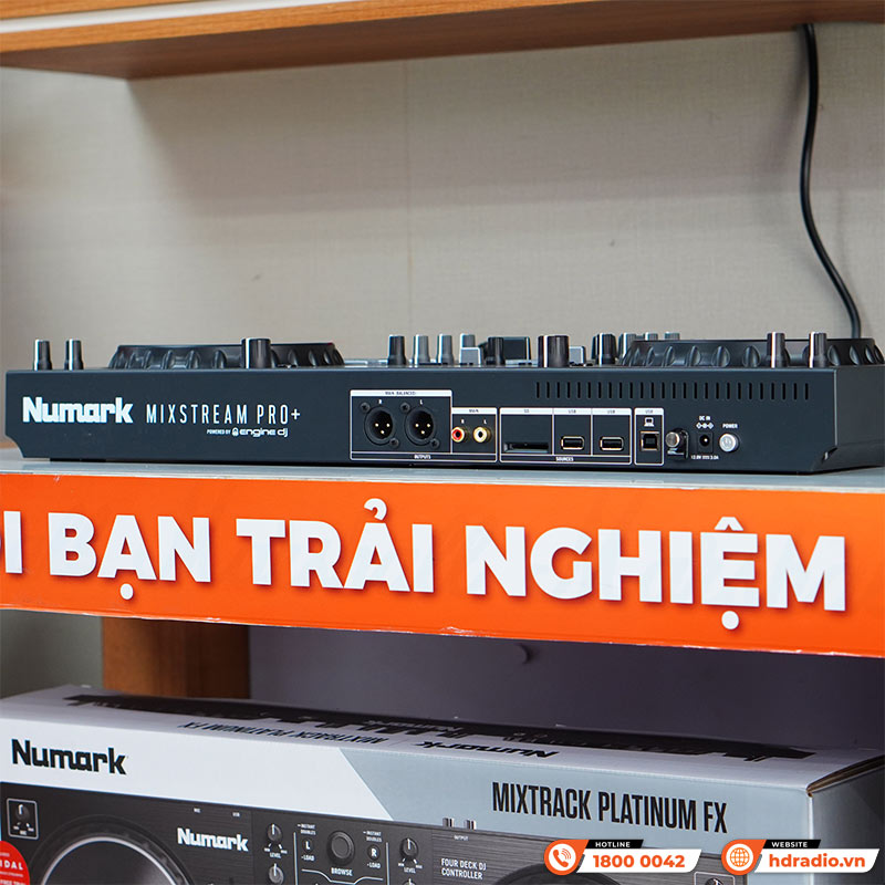 Bàn DJ Numark Mixstream Pro + (Plus), USB độc lập, 2 kênh, có loa, Wifi, Bluetooth, máy tính, 3.68kg, Mới-8