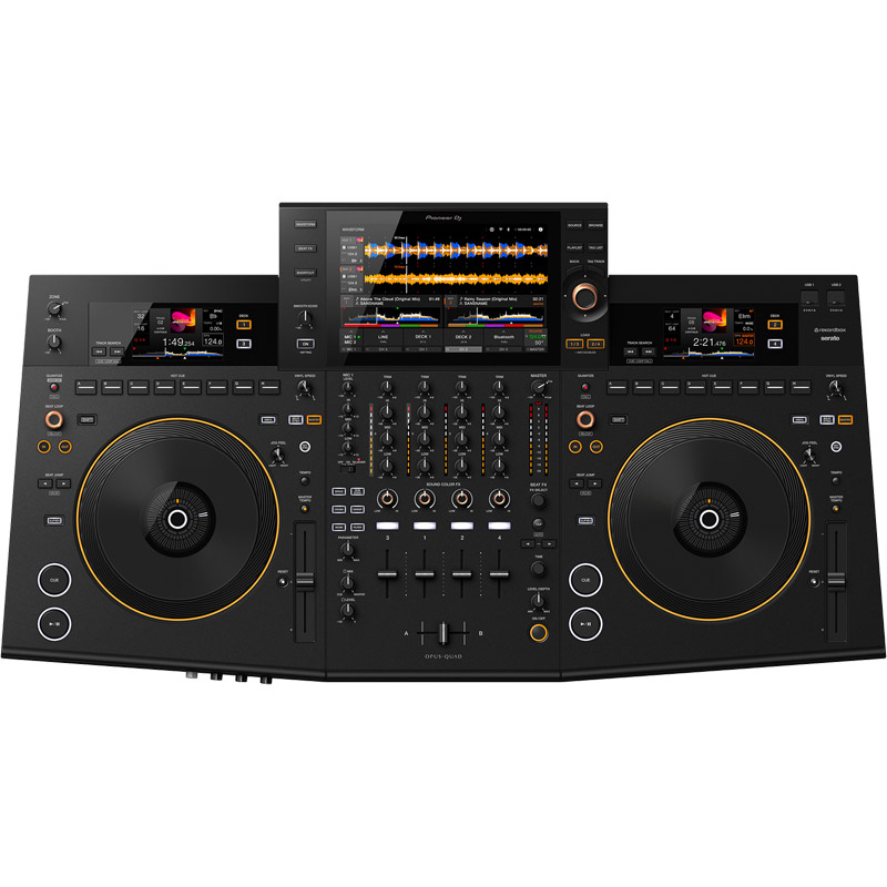 Bàn DJ Pioneer Opus-Quad, 4 kênh Tuỳ Chỉnh Màu, Màn Cảm Ứng, Rekordbox, Serato DJ