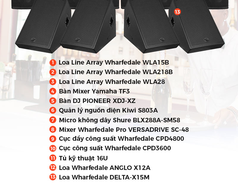 Dàn âm thanh quán bar Wharfedale HT02