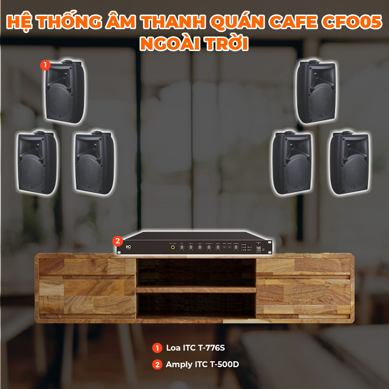 Hệ thống âm thanh quán Cafe CFO05 ngoài trời