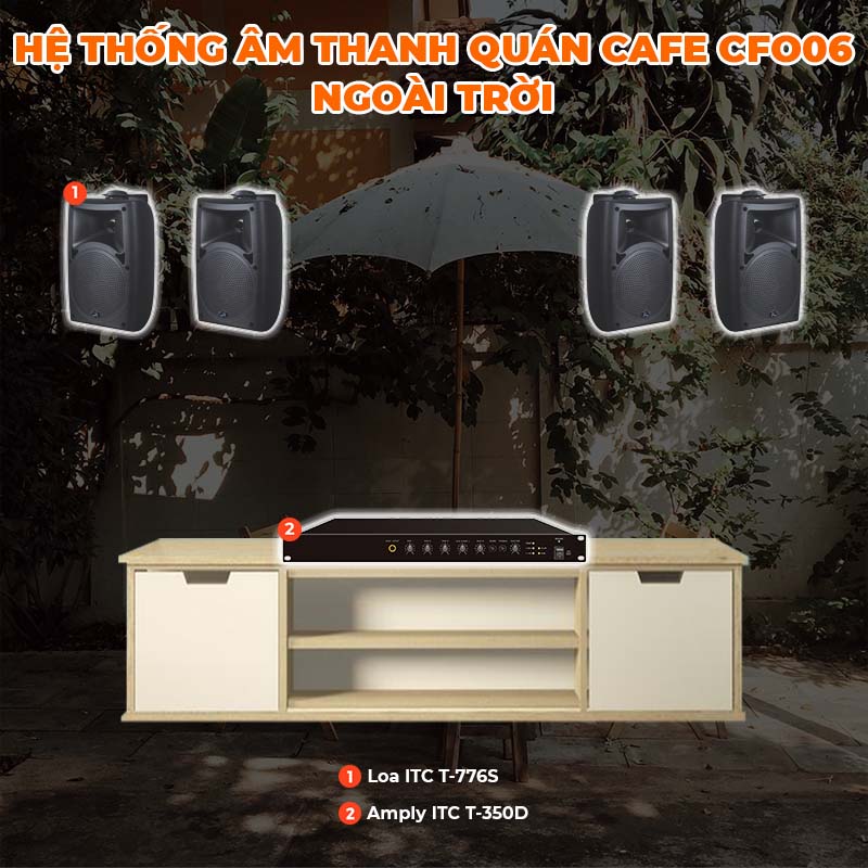 Hệ thống âm thanh quán Cafe CFO06 ngoài trời