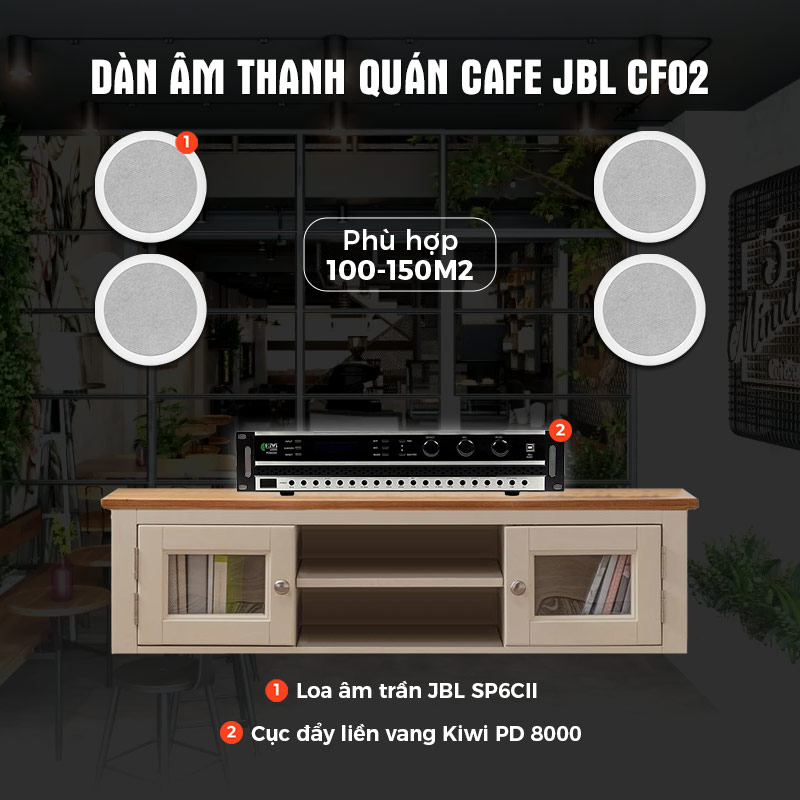 Dàn âm thanh quán Cafe giá rẻ JBL CF02 Dàn âm thanh quán Cafe giá rẻ JBL CF02