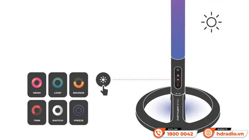 Điều khiển Đèn JBL PartyLight Stick