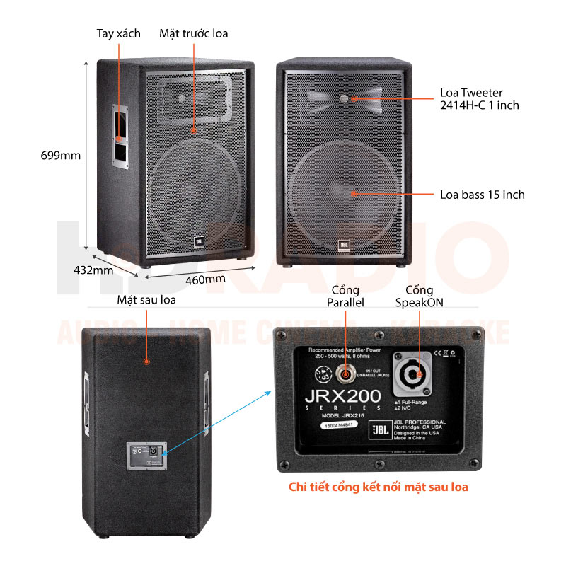 Chú thích loa hội trường JBL JRX215