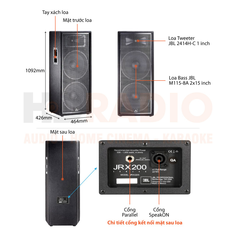 Chú thích loa JBL JRX225 Chú thích loa JBL JRX225