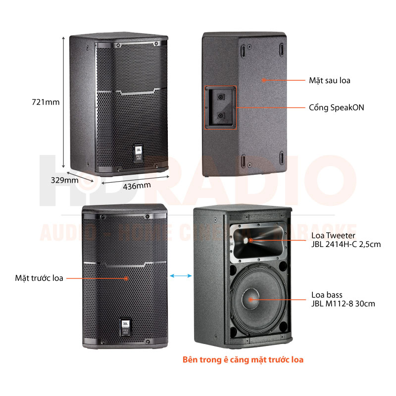 Chú thích loa hội trường PRX412M Chú thích loa hội trường PRX412M