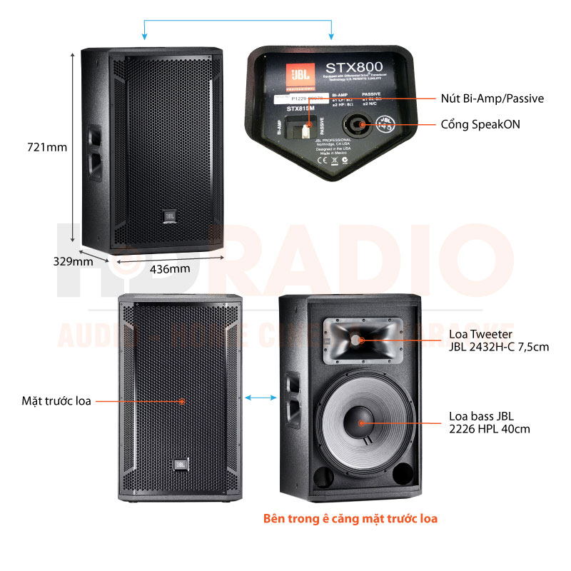 Chú thích loa JBL STX815M
