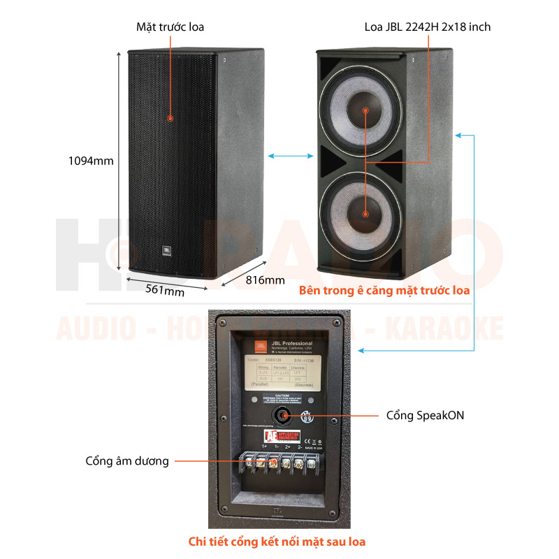 Chú thích loa JBL ASB 6128 Chú thích loa JBL ASB 6128