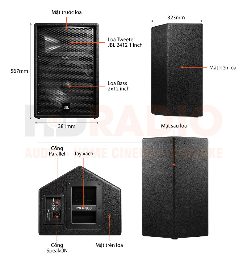Chú thích loa JBL PRX312MD Chú thích loa JBL PRX312MD
