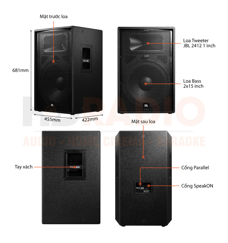 Chú thích loa JBL PRX315D