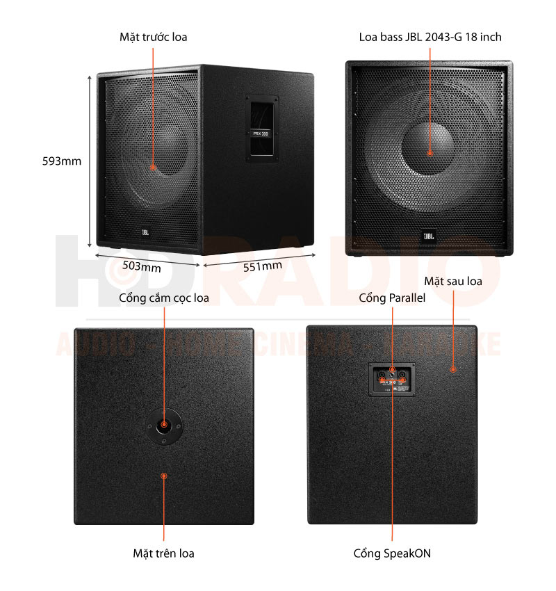 Chú thích loa JBL PRX318SD Chú thích loa JBL PRX318SD