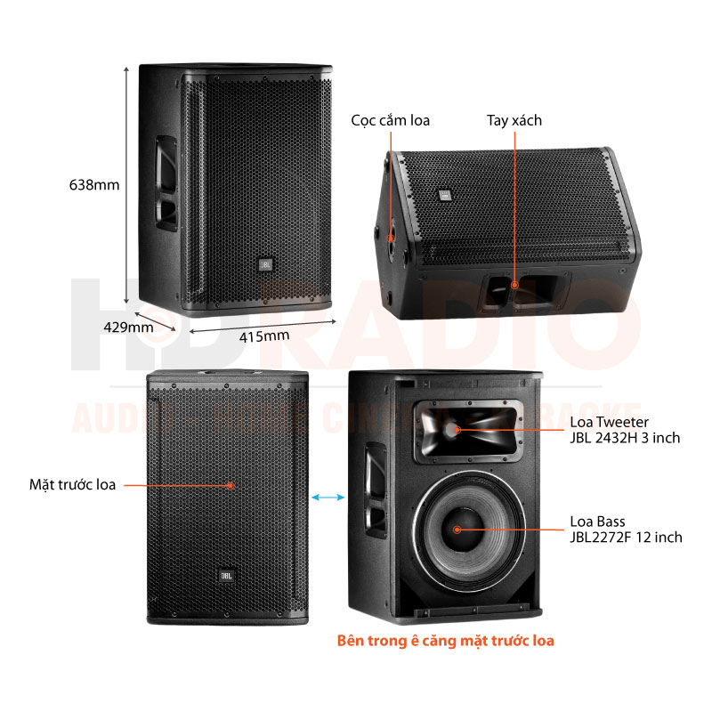 Chú thích Loa JBL SRX812 Passive