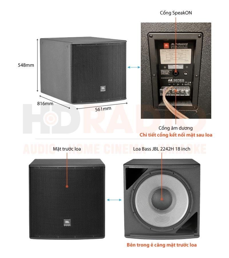 Chú thích loa JBL ASB 6118 Chú thích loa JBL ASB 6118