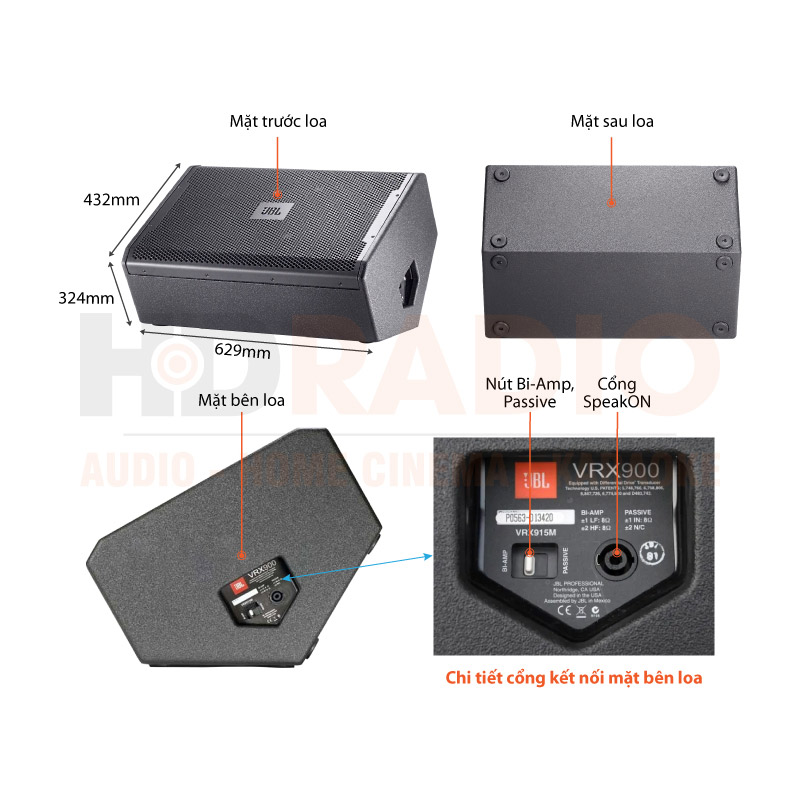 Chú thích Loa JBL VRX915M Chú thích Loa JBL VRX915M