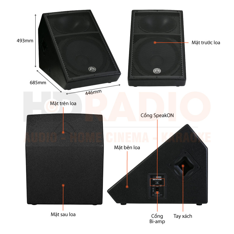 Loa Monitor Wharfedale DELTA-X15M, Bass 38cm, 500W-2
