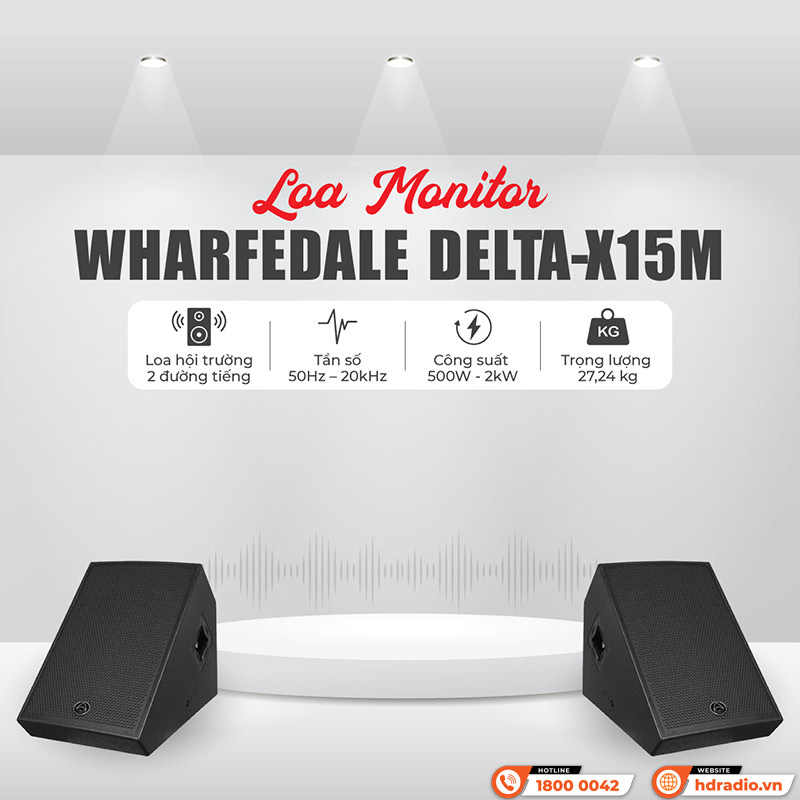 Loa Monitor Wharfedale DELTA-X15M, Bass 38cm, 500W-1