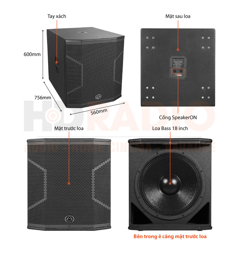 Chú thích Loa sub Wharfedale Reason-X18B